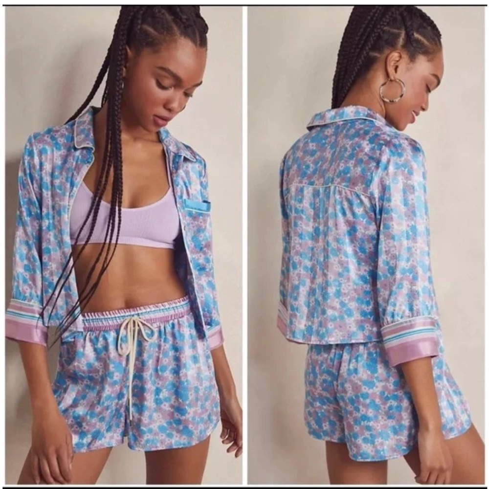 NWT FREE PEOPLE Pillow Talk PJ Set Cool Lavender Combo